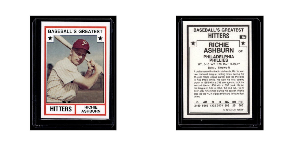 Richie Ashburn 1982 TCMA #nan Philadelphia Phillies Baseball Card NM