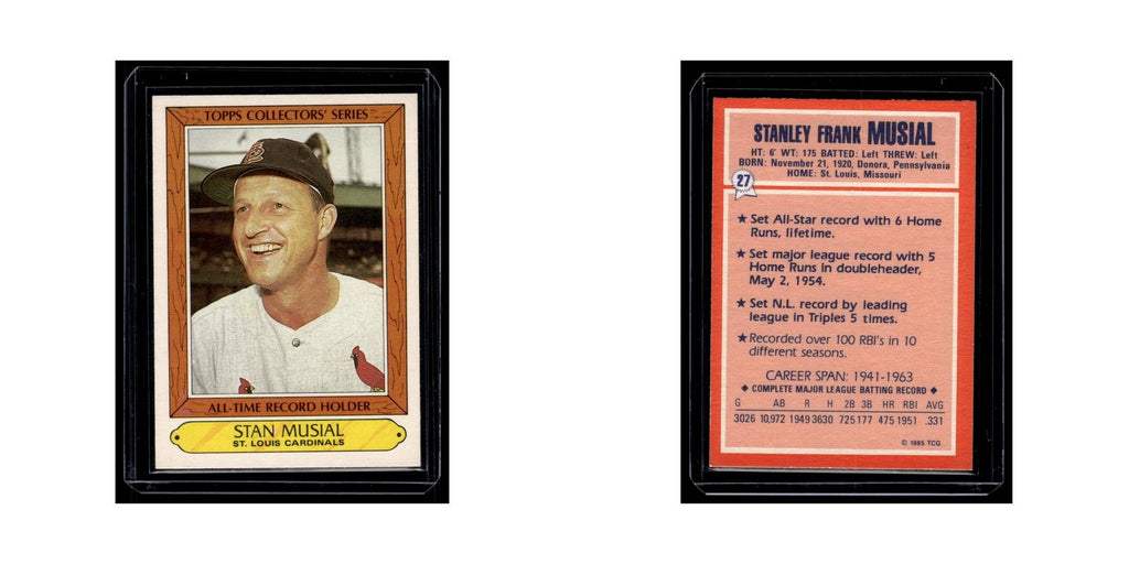 Stan Musial 1985 Topps Collectors Series #27 St. Louis Cardinals NM