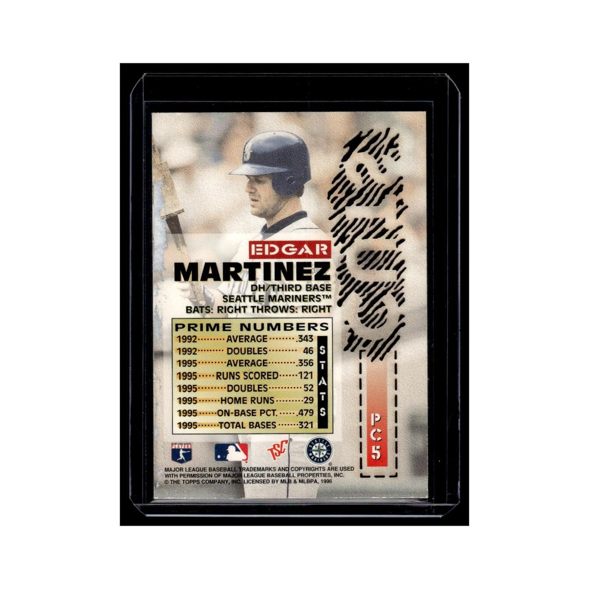 Edgar Martinez 1996 Stadium Club Prime Cuts #PC5 Seattle Mariners NM