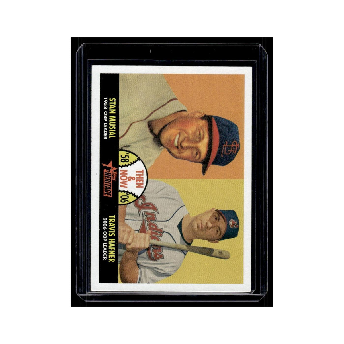Stan Musial Travis Hafner 2007 Topps Heritage Then & Now #TN8 Baseball Card NM