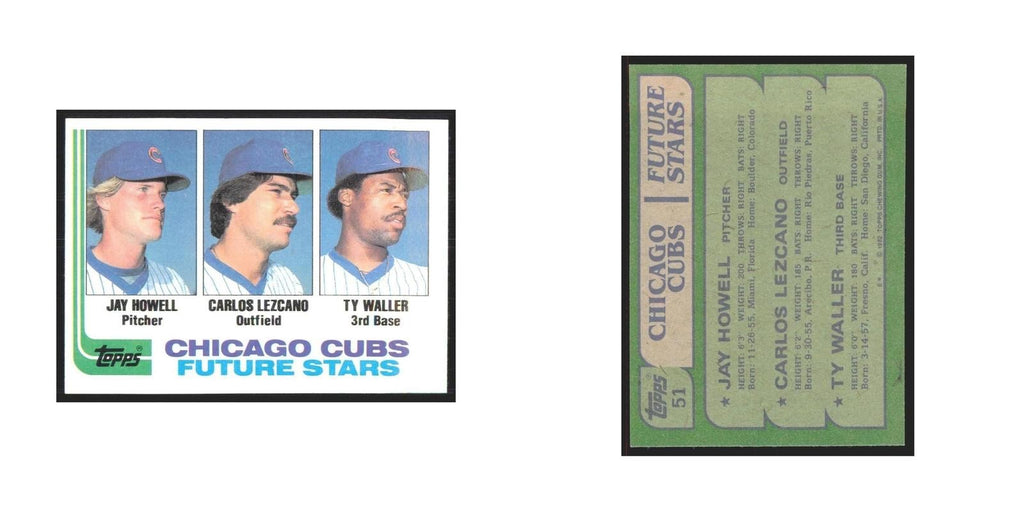 1982 Topps Jay Howell/Carlos Lezcano/Ty Waller Cubs #51