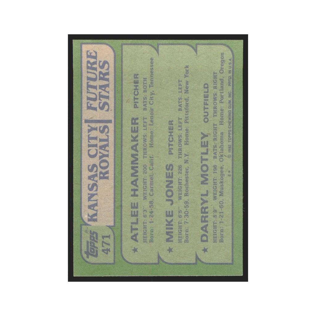 1982 Topps Atlee Hammaker/Mike Jones/Darryl Motley Royals #471