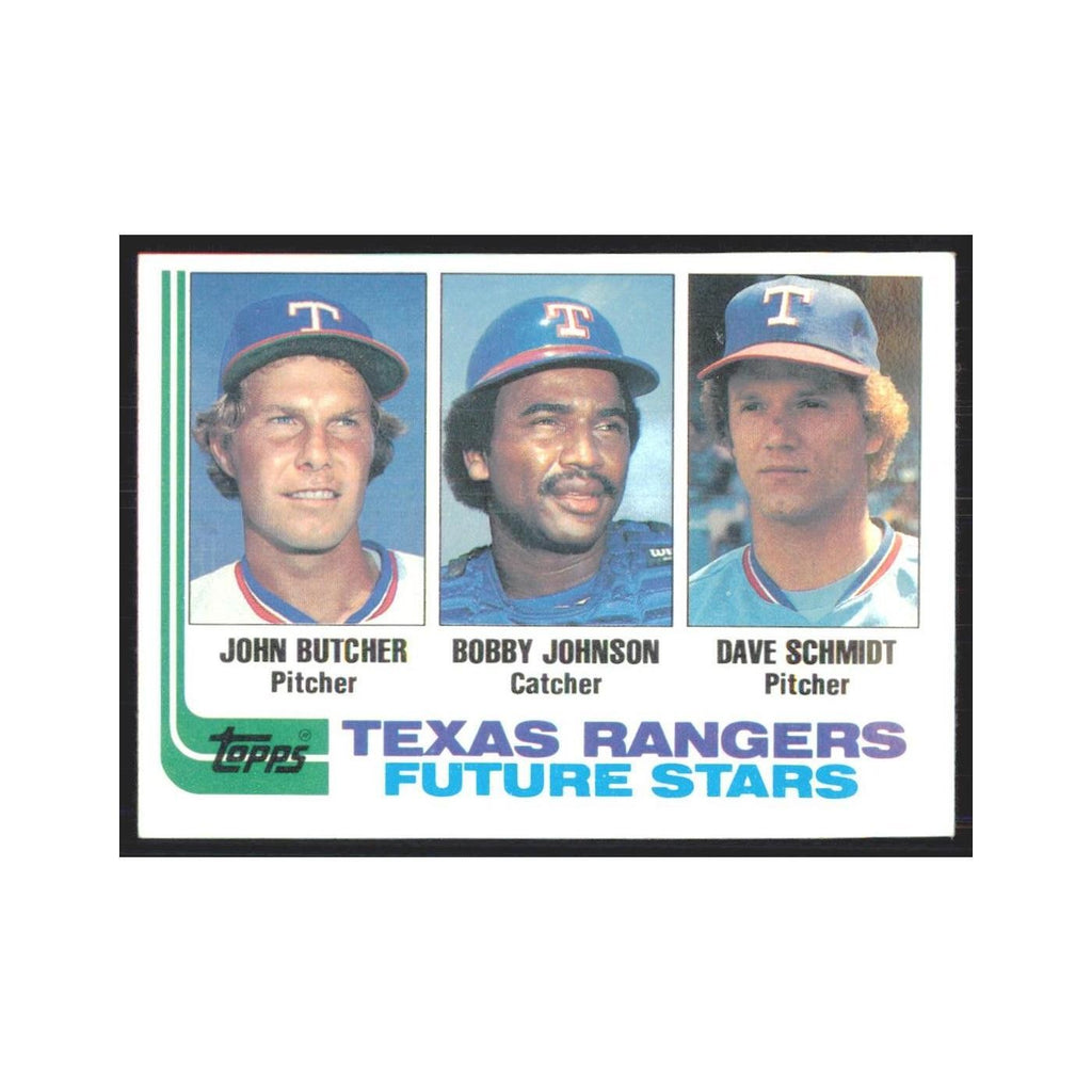 1982 Topps John Butcher/Bobby Johnson/Dave Schmidt Rangers #418