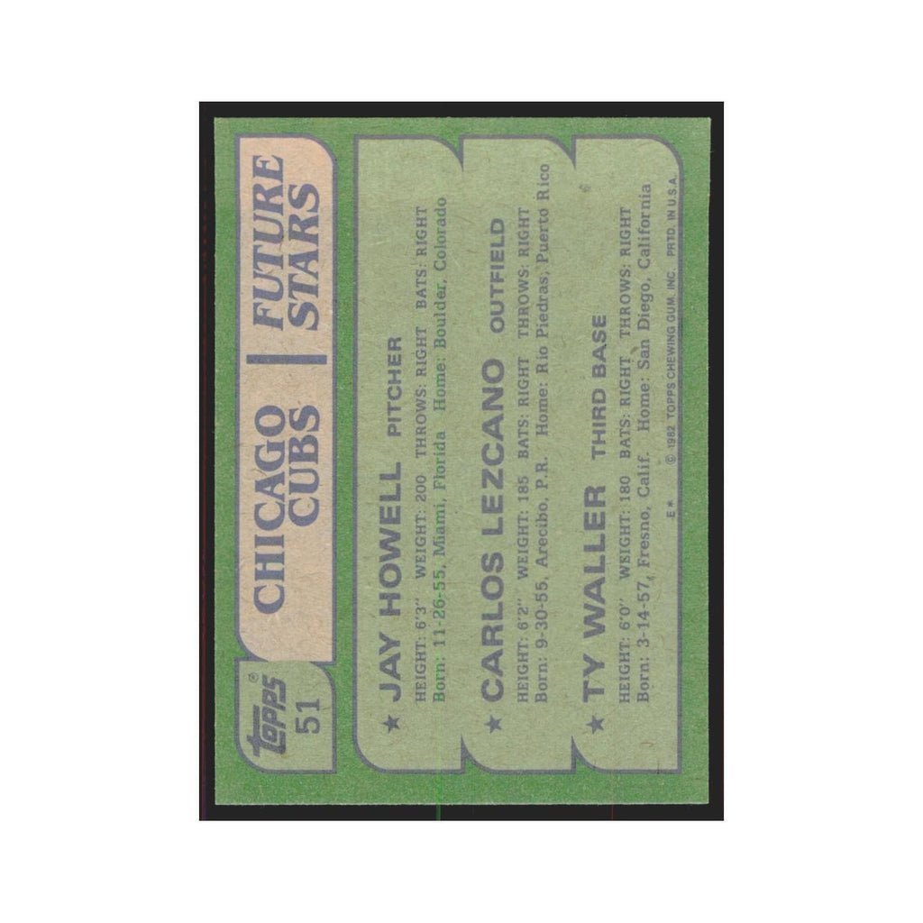 1982 Topps Jay Howell/Carlos Lezcano/Ty Waller Cubs #51
