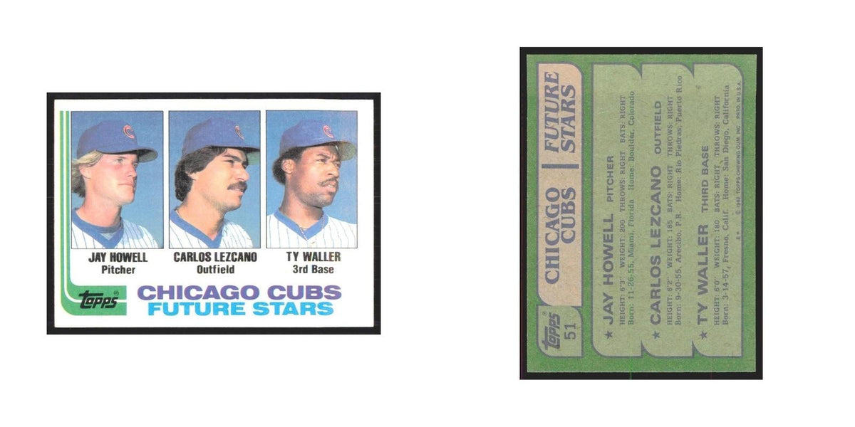 1982 Topps Jay Howell/Carlos Lezcano/Ty Waller Cubs #51