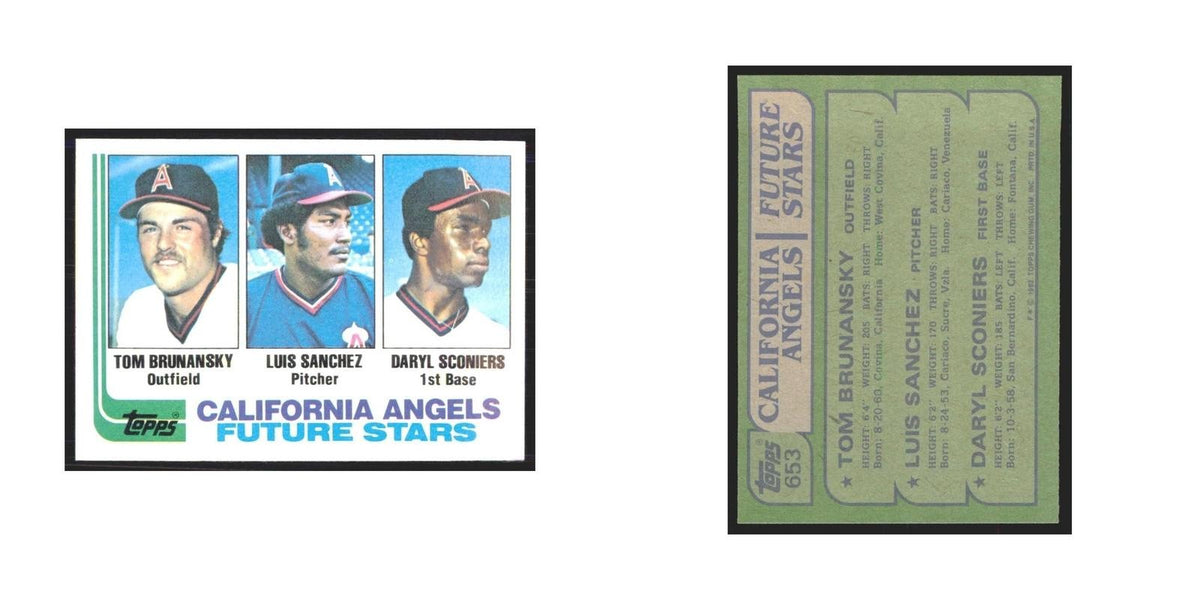 1982 Topps Tom Brunansky/Luis Sanchez/Daryl Sconiers Angels #653