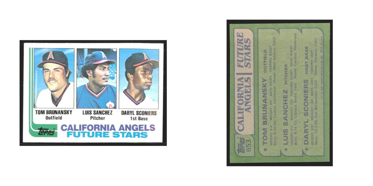 1982 Topps Tom Brunansky/Luis Sanchez/Daryl Sconiers Angels #653