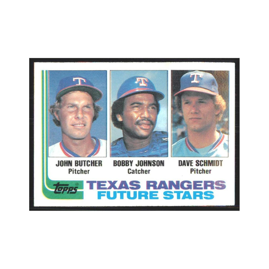 1982 Topps John Butcher/Bobby Johnson/Dave Schmidt Rangers #418