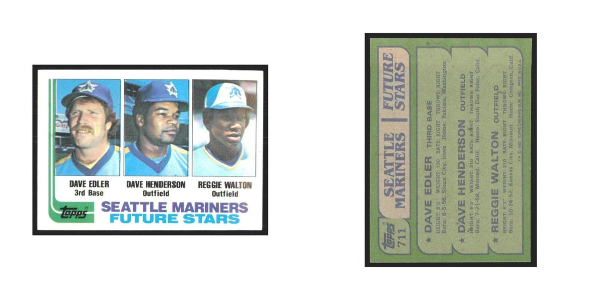 1982 Topps Dave Edler/Dave Henderson/Reggie Walton Mariners #711