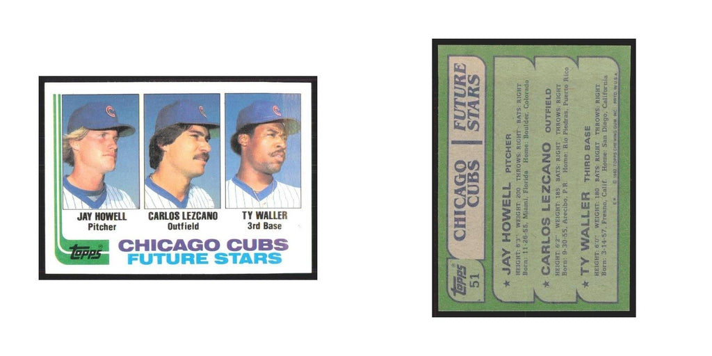 1982 Topps Jay Howell/Carlos Lezcano/Ty Waller Cubs #51