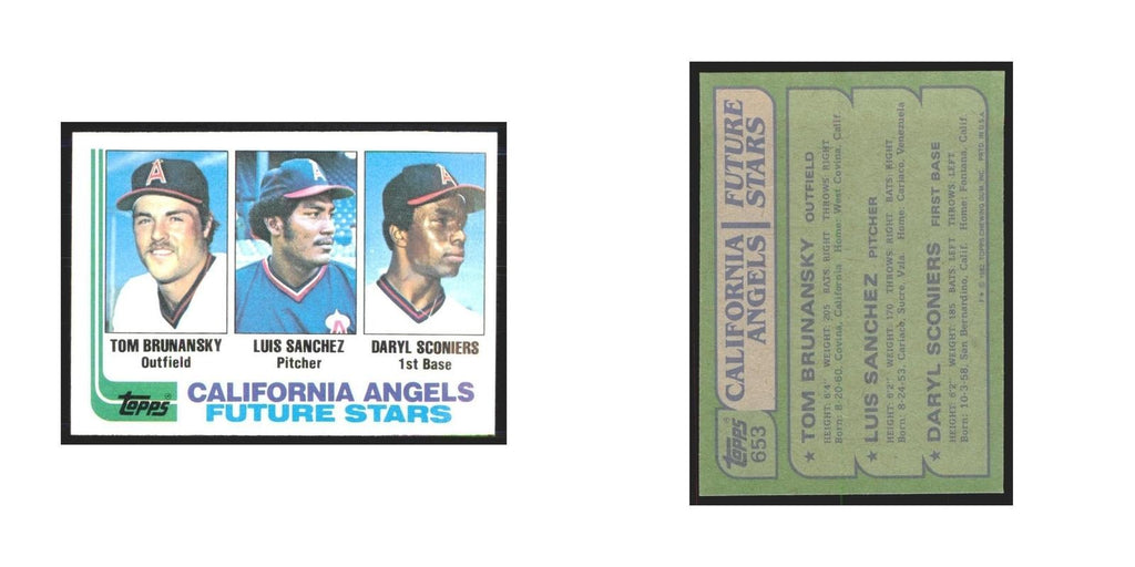 1982 Topps Tom Brunansky/Luis Sanchez/Daryl Sconiers Angels #653