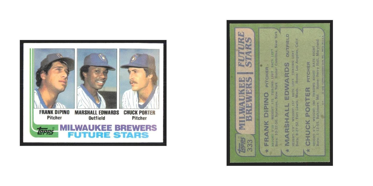1982 Topps Frank DiPino/Marshall Edwards/Chuck Porter Brewers #333