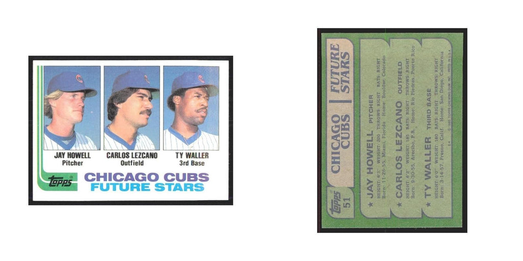1982 Topps Jay Howell/Carlos Lezcano/Ty Waller Cubs #51
