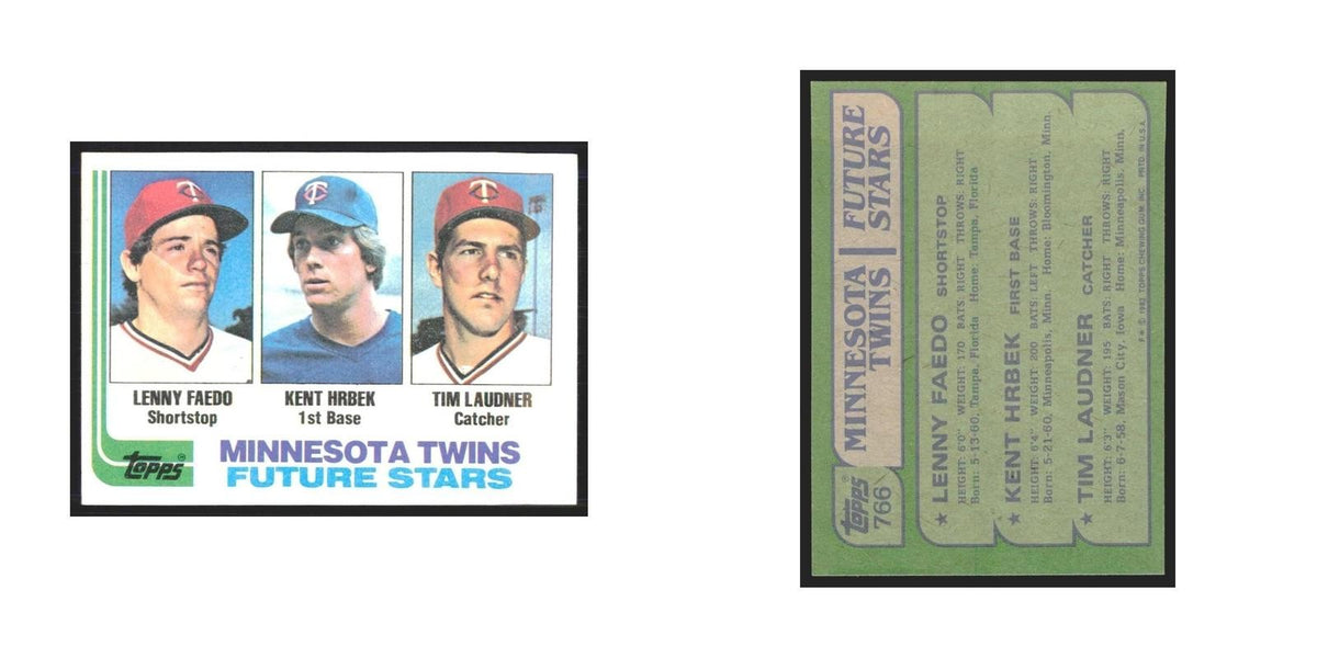 1982 Topps Lenny Faedo/Kent Hrbek/Tim Laudner Twins #766