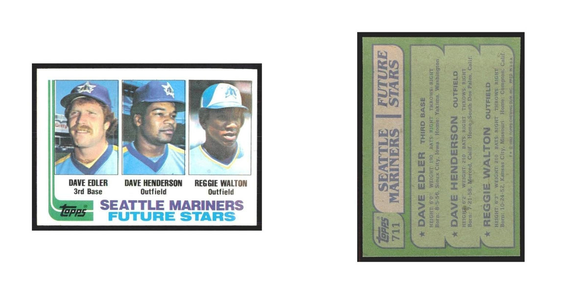1982 Topps Dave Edler/Dave Henderson/Reggie Walton Mariners #711