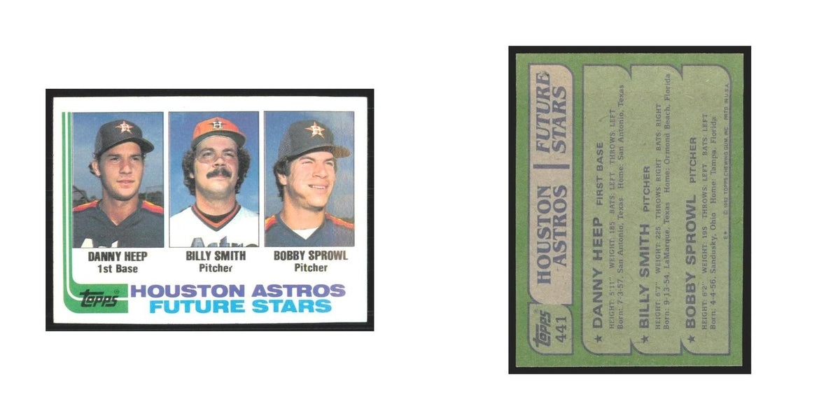 1982 Topps Danny Heep/Billy Smith/Bobby Sprowl Astros #441