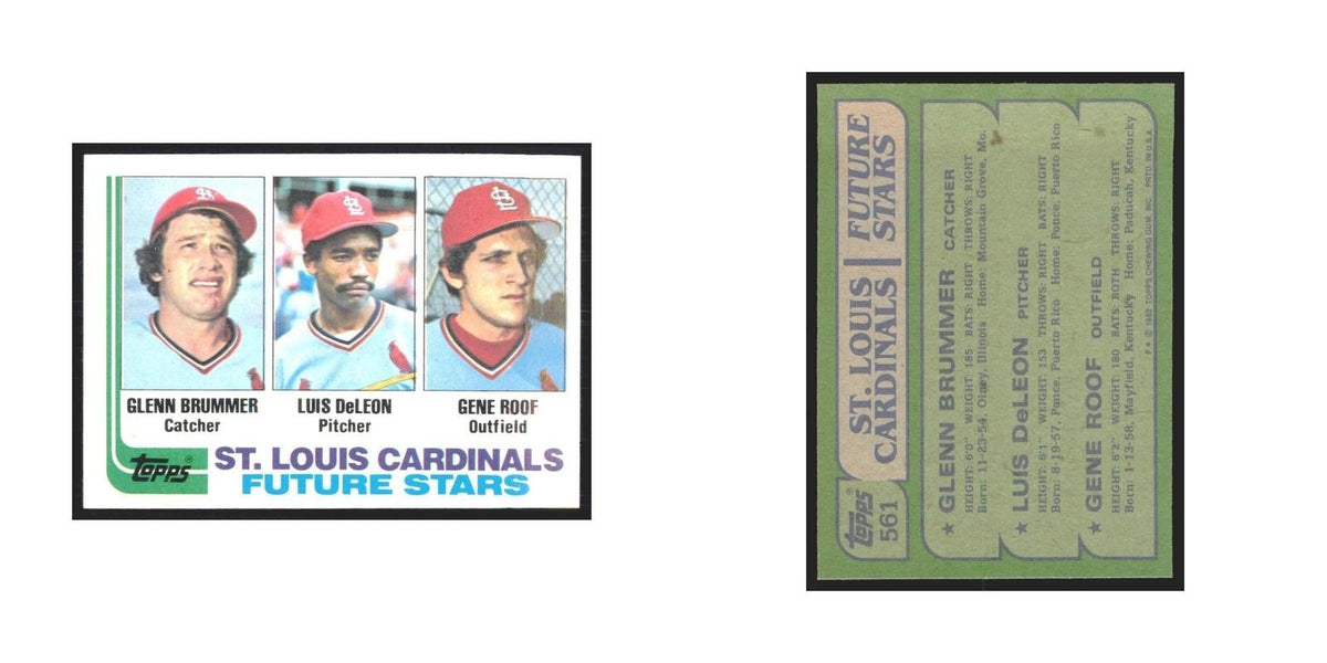 1982 Topps Glenn Brummer/Luis DeLeon/Gene Roof Cardinals #561