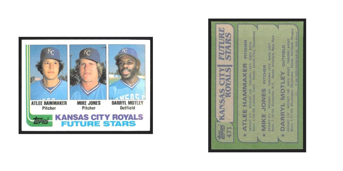 1982 Topps Atlee Hammaker/Mike Jones/Darryl Motley Royals #471