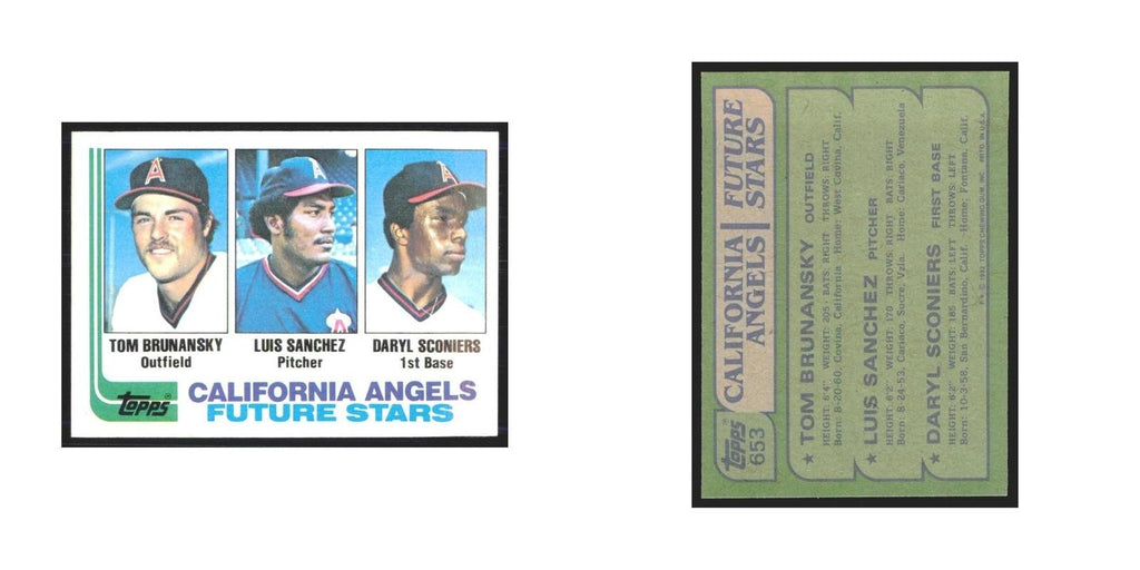 1982 Topps Tom Brunansky/Luis Sanchez/Daryl Sconiers Angels #653