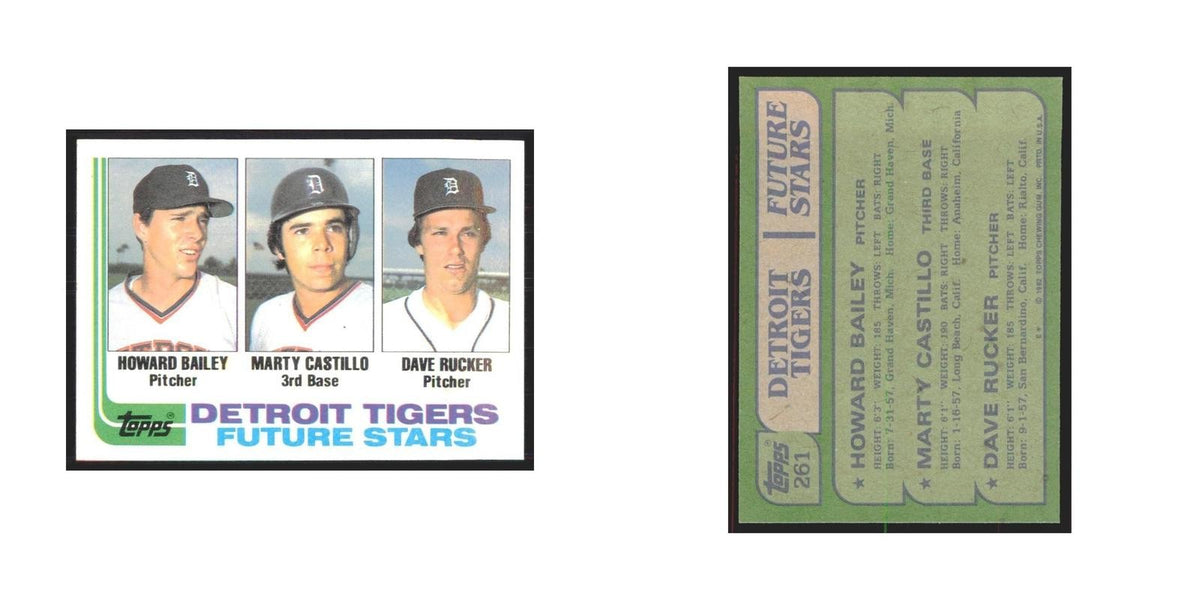 1982 Topps Howard Bailey/Marty Castillo/Dave Rucker Tigers #261