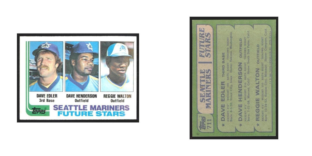 1982 Topps Dave Edler/Dave Henderson/Reggie Walton Mariners #711