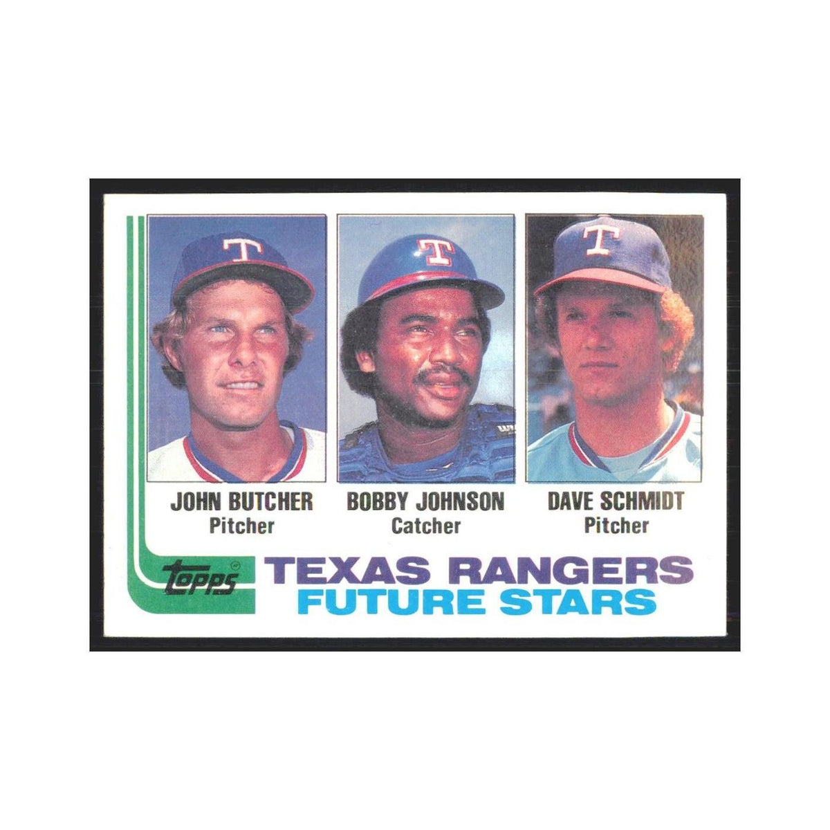 1982 Topps John Butcher/Bobby Johnson/Dave Schmidt Rangers #418