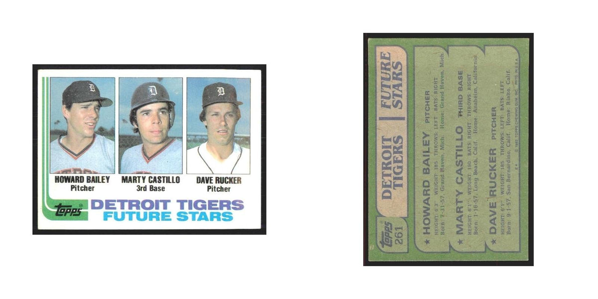 1982 Topps Howard Bailey/Marty Castillo/Dave Rucker Tigers #261