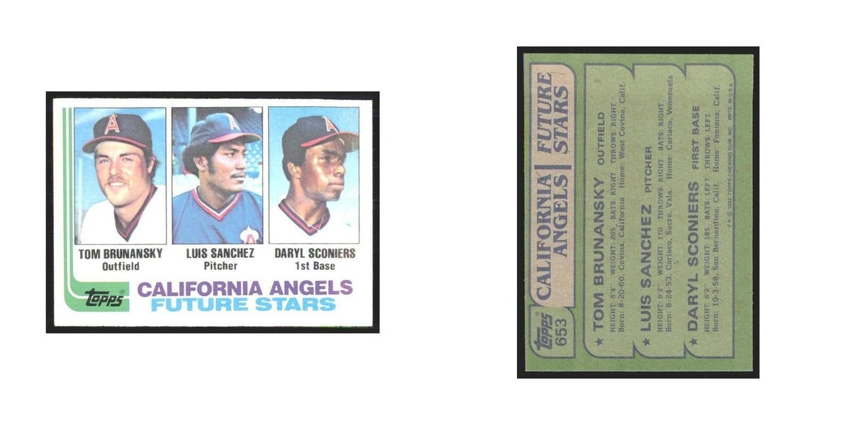 1982 Topps Tom Brunansky/Luis Sanchez/Daryl Sconiers Angels #653