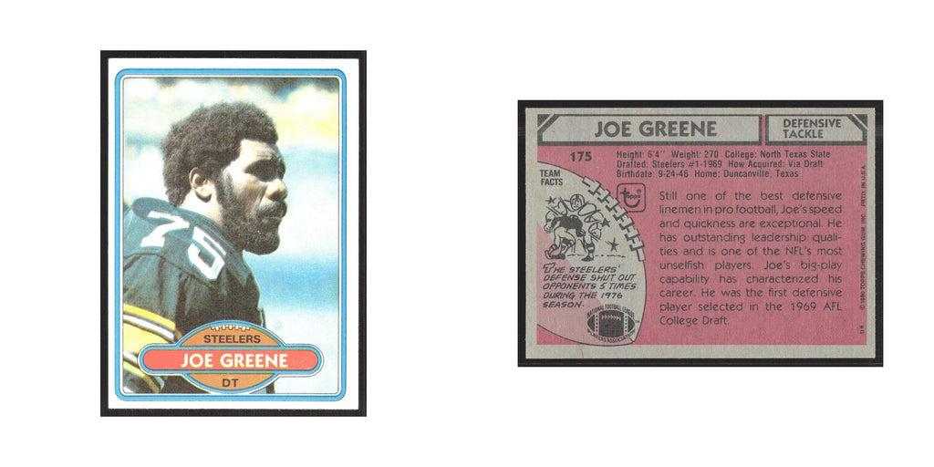 1980 Topps Joe Greene Steelers #175