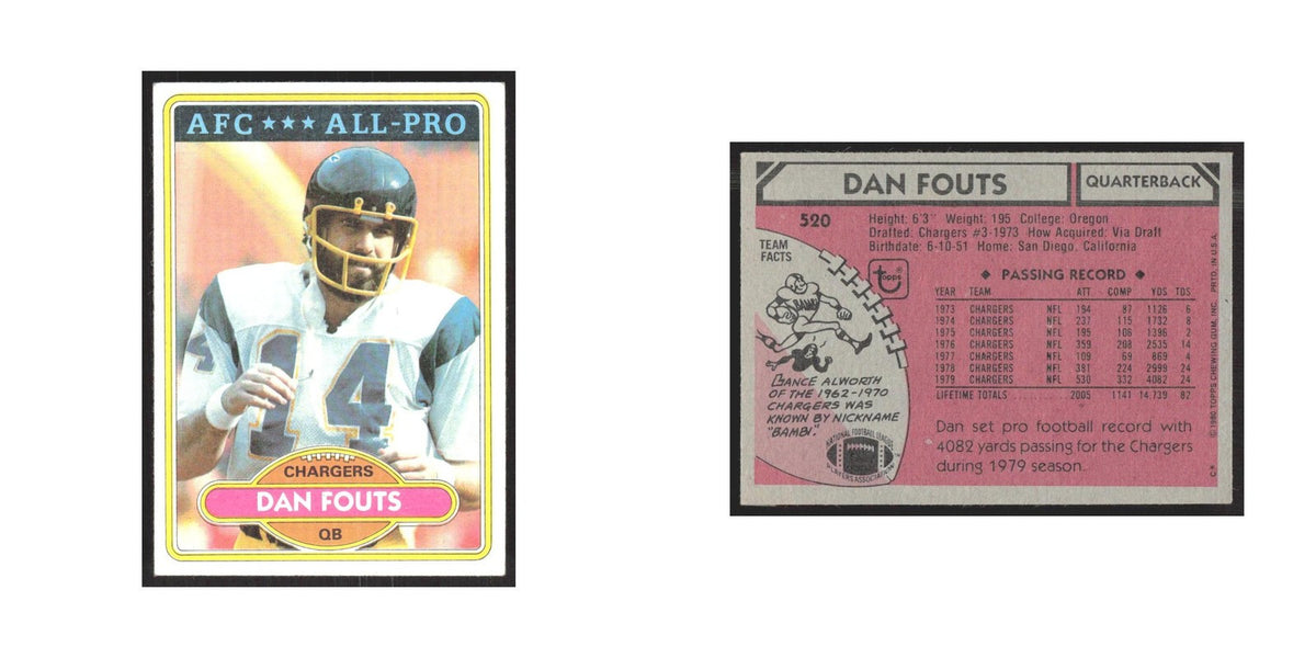 1980 Topps Dan Fouts San Diego Chargers #520