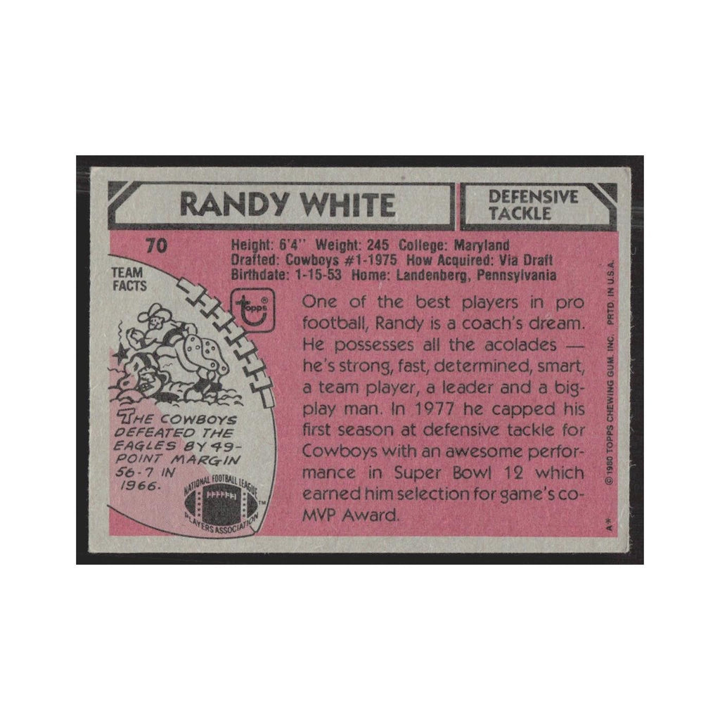 1980 Topps Randy White Cowboys #70