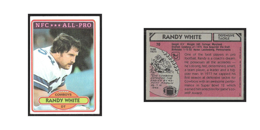 1980 Topps Randy White Cowboys #70