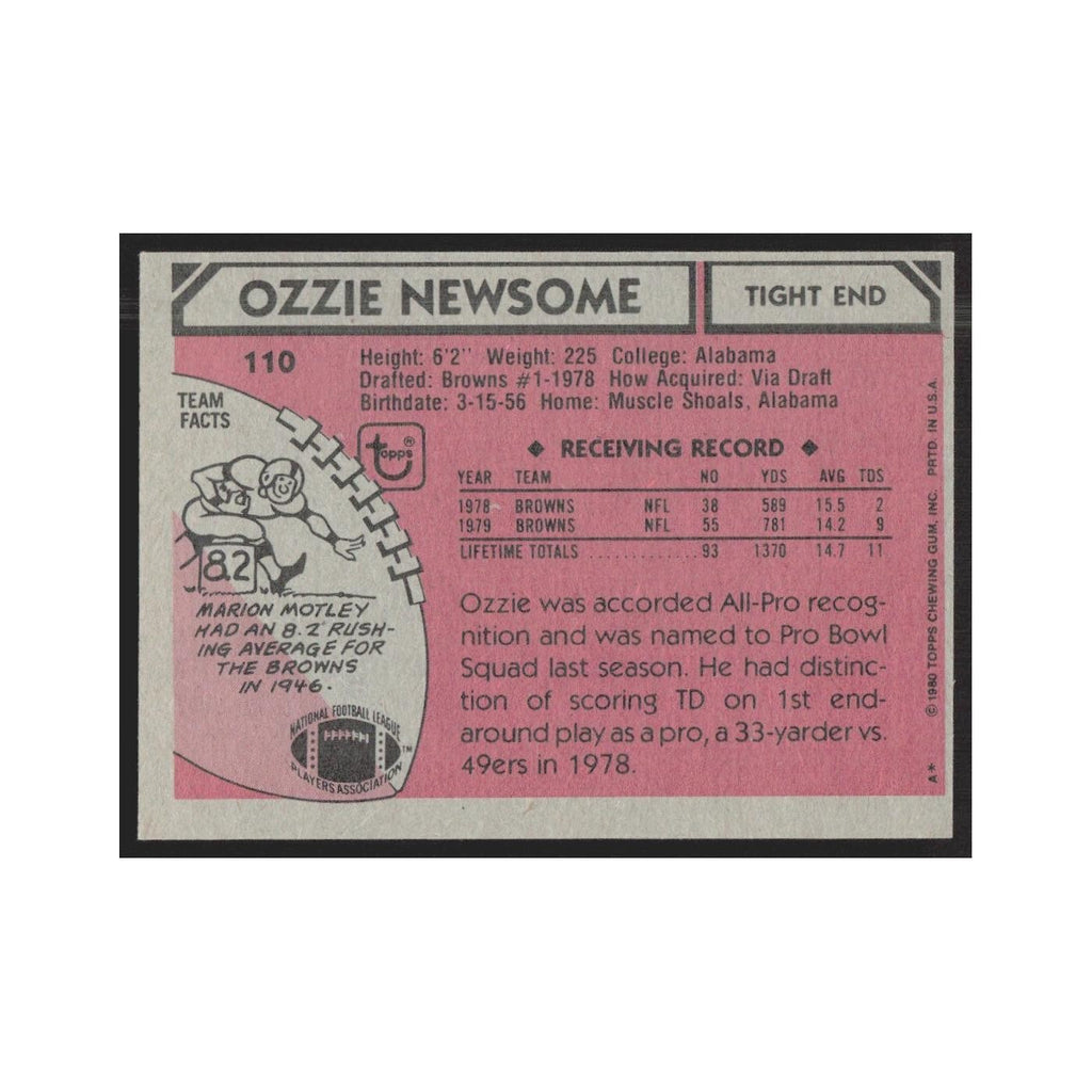 1980 Topps Ozzie Newsome Browns #110