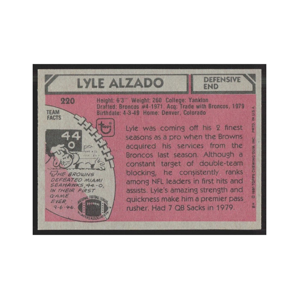 1980 Topps Lyle Alzado Browns #220