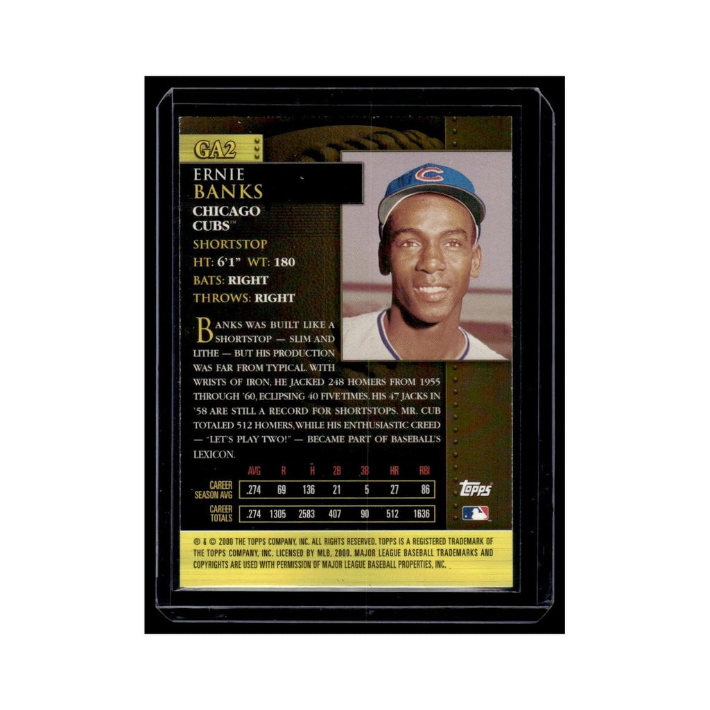 Ernie Banks 2001 Topps Golden Anniversary #GA2 Chicago Cubs Baseball Card NM
