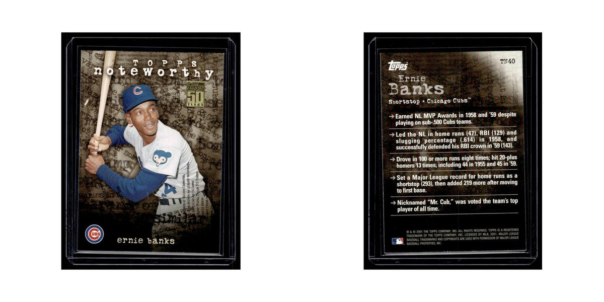 Ernie Banks 2001 Topps Noteworthy #TN40 Chicago Cubs Baseball Card NM