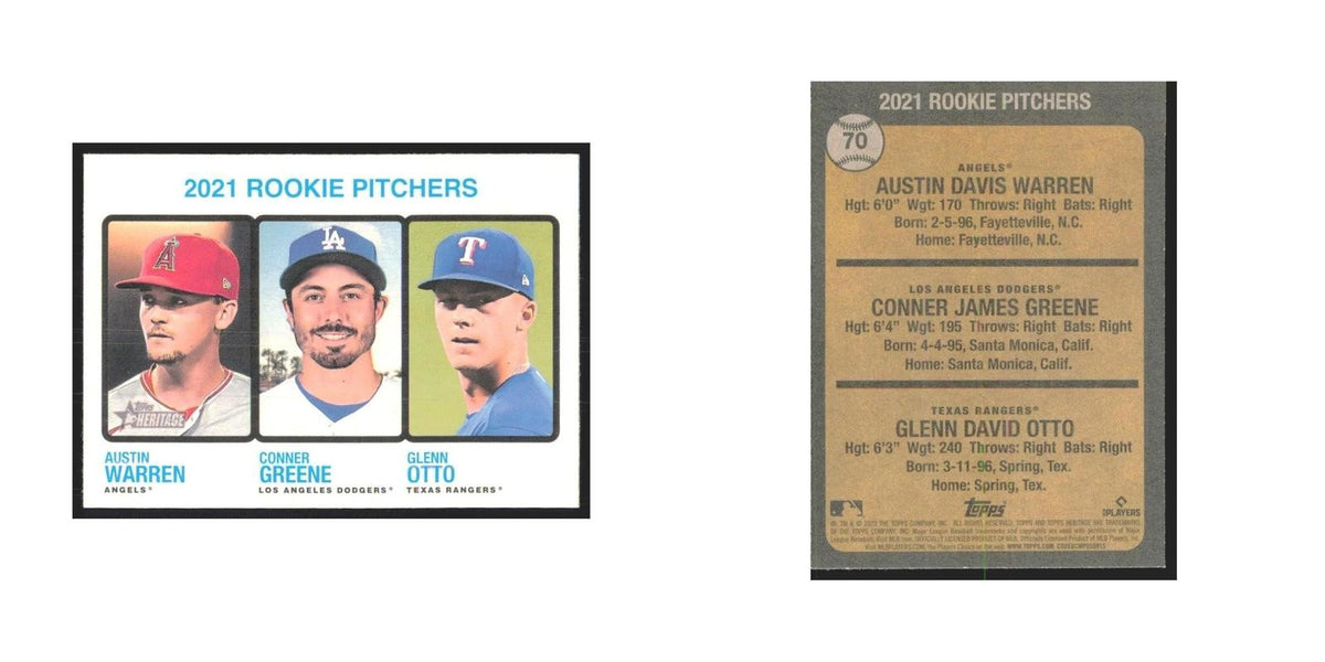 2022 Austin Warren/Conner Greene/Glenn Otto RC Los Angeles Angels/Los Angeles Do