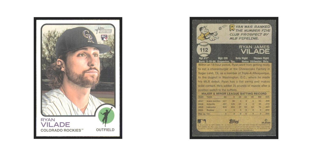 2022 Topps Heritage Ryan Vilade RC Rockies #112