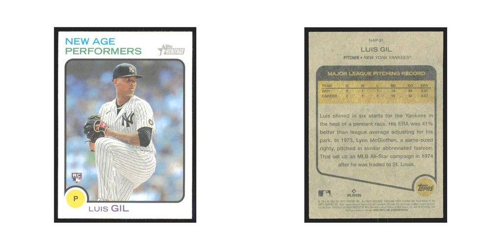 2022 Topps Heritage Luis Gil Yankees #NAP-21