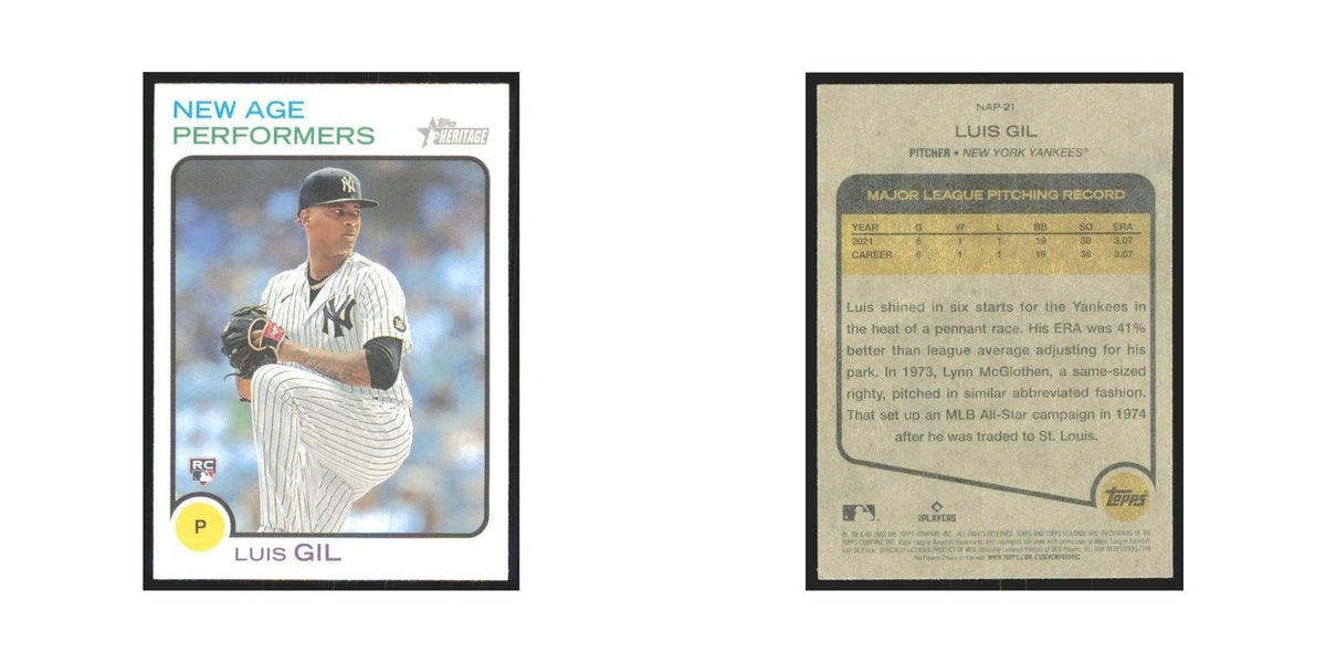 2022 Topps Heritage Luis Gil Yankees #NAP-21