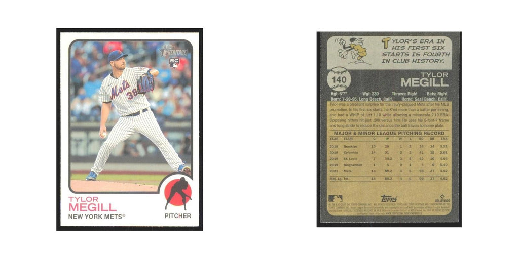 2022 Topps Heritage Tylor Megill RC Mets #140