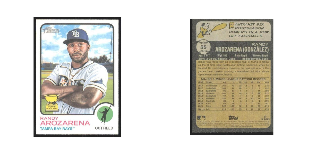 2022 Topps Heritage Randy Arozarena Rays #55
