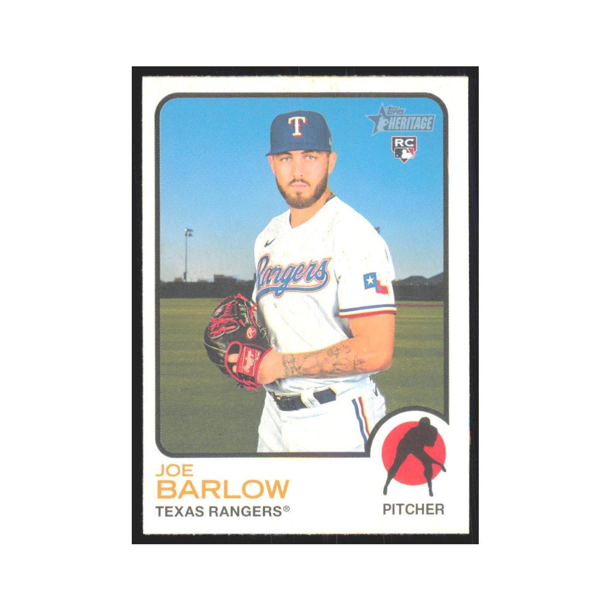 2022 Topps Heritage Joe Barlow RC Rangers #92