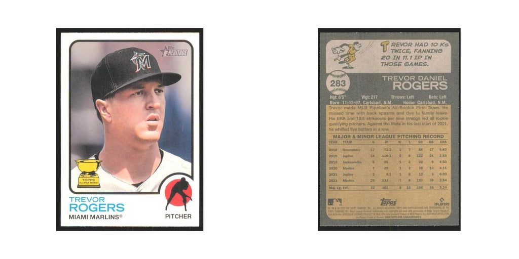 2022 Topps Heritage Trevor Rogers Marlins #283