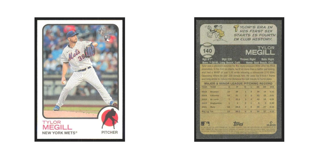 2022 Topps Heritage Tylor Megill RC Mets #140