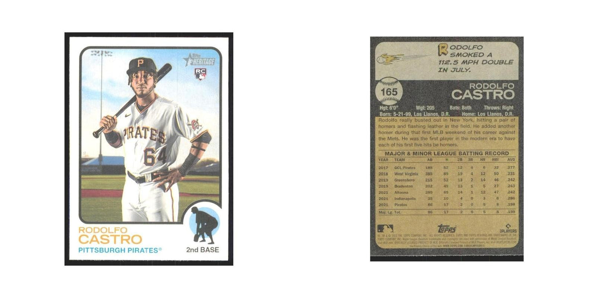 2022 Topps Heritage Rodolfo Castro RC Pirates #165
