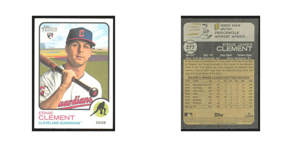 2022 Topps Heritage Ernie Clement RC Guardians #277