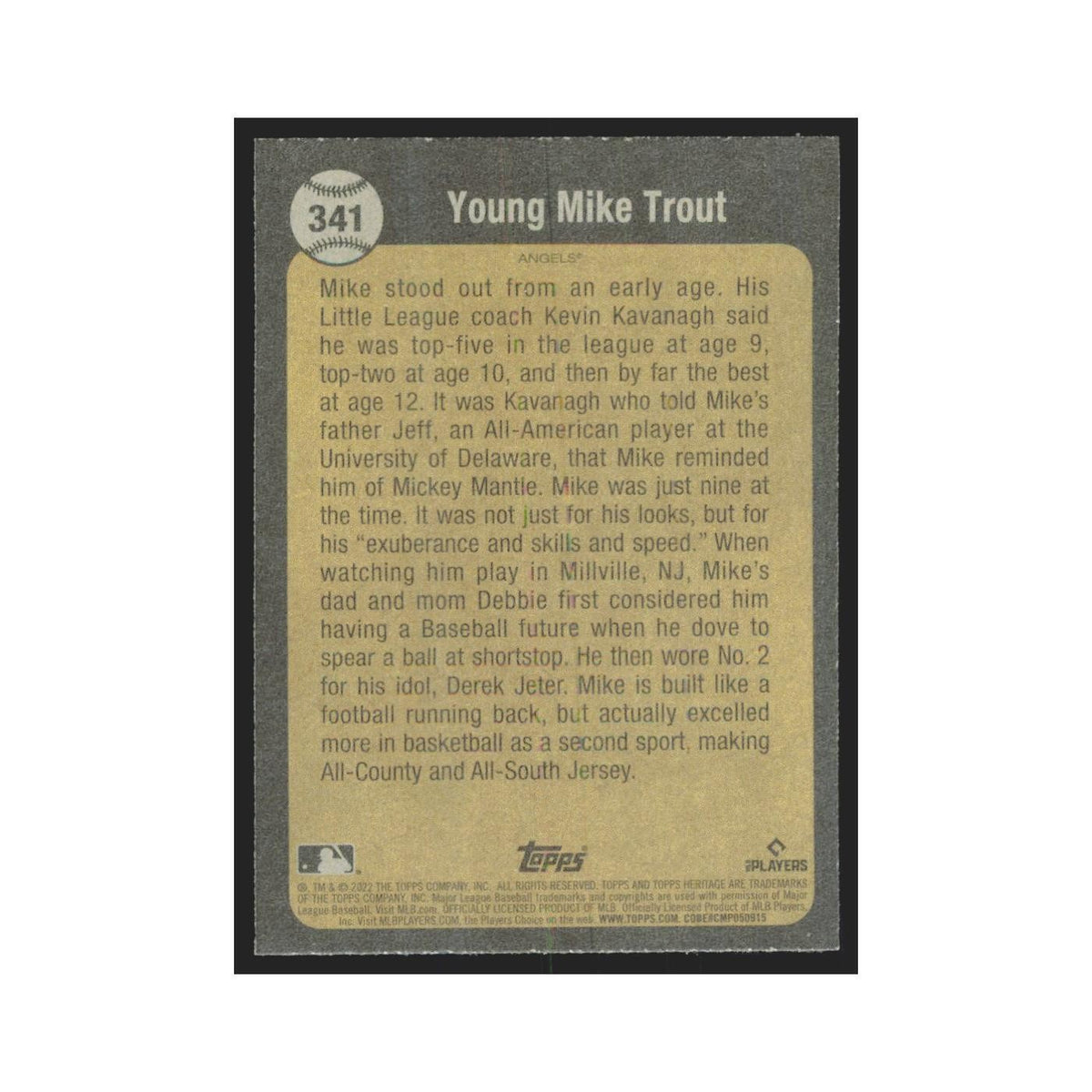 2022 Topps Heritage Mike Trout Angels #341