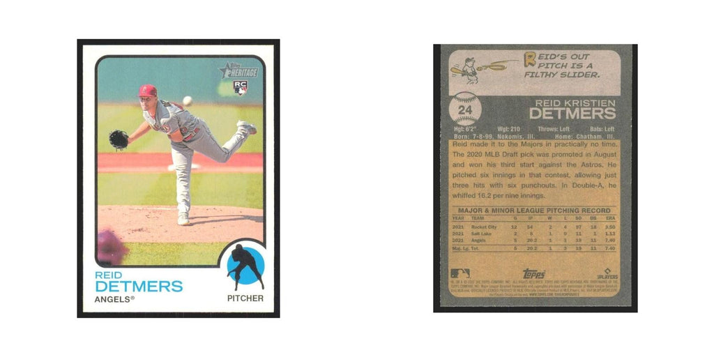 2022 Topps Heritage Reid Detmers RC Angels #24