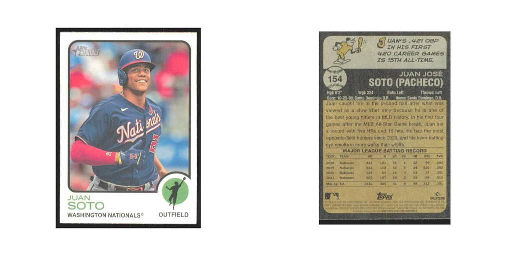 2022 Topps Heritage Juan Soto Nationals #154